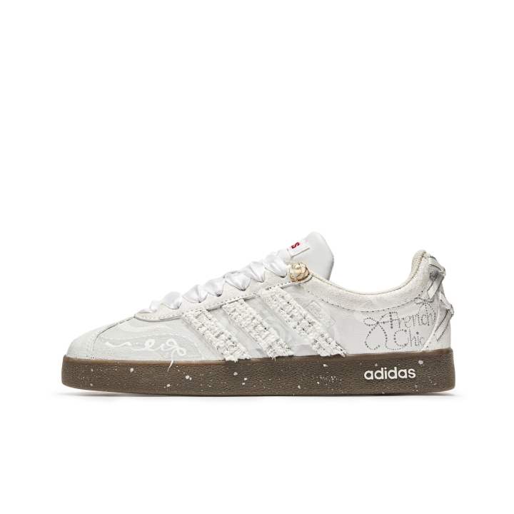 Adidas Adidas IC77 Camellia Language Slip Resistant Cushioning Abrasion Resistant Low top Skateboard Shoes Unisex Silver White