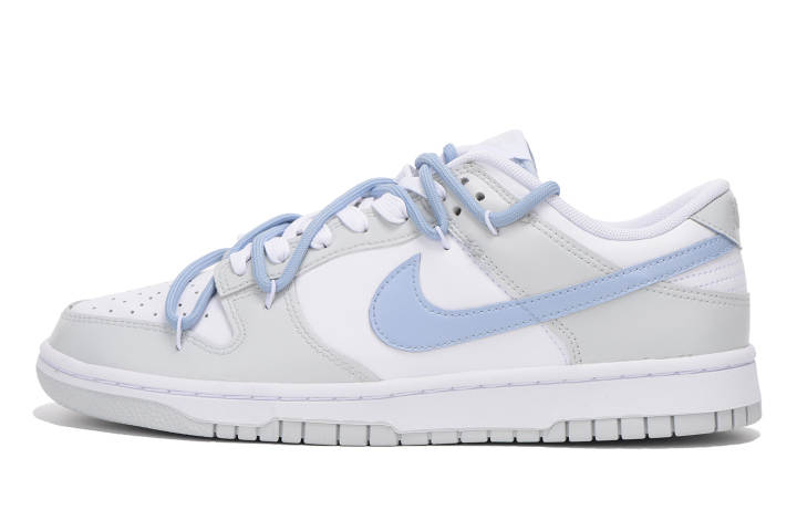 Nike Nike Dunk Leather Coverage Slip Resistant Impact Resistant Abrasion Resistant Low top Skateboard Shoes Men's Gray Blue