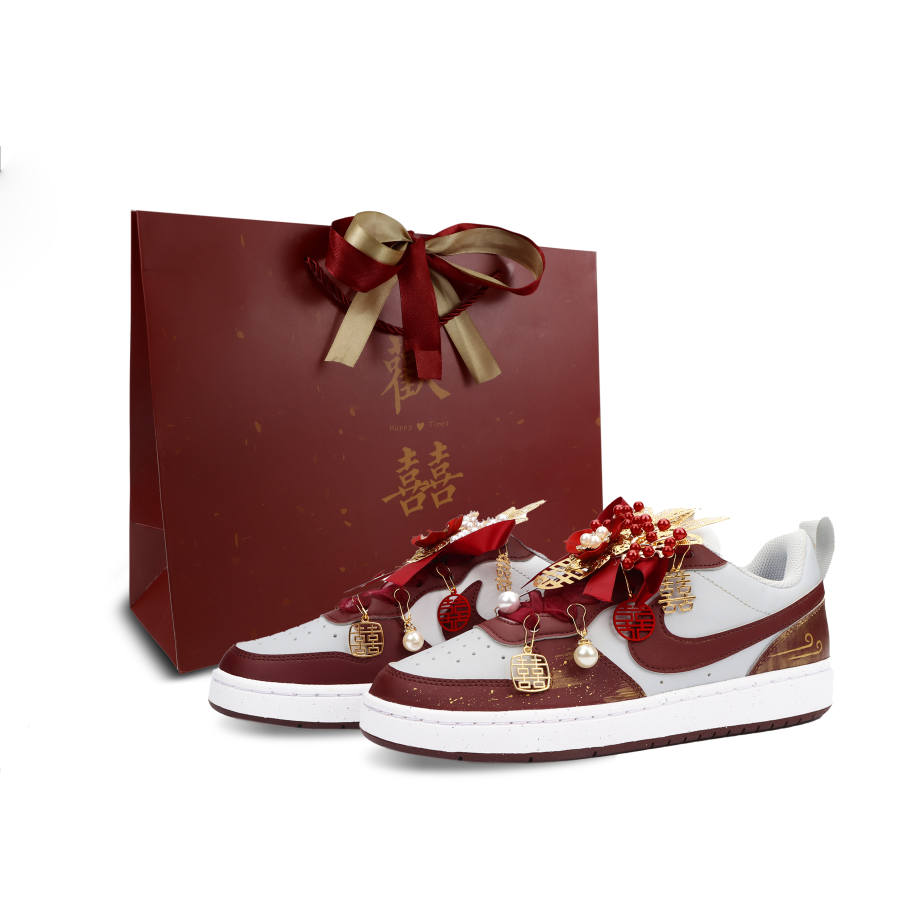 Nike Nike Court Borough 2 Auspicious Dragon And Phoenix Abrasion Resistant Abrasion Resistant Low top Skateboard Shoes