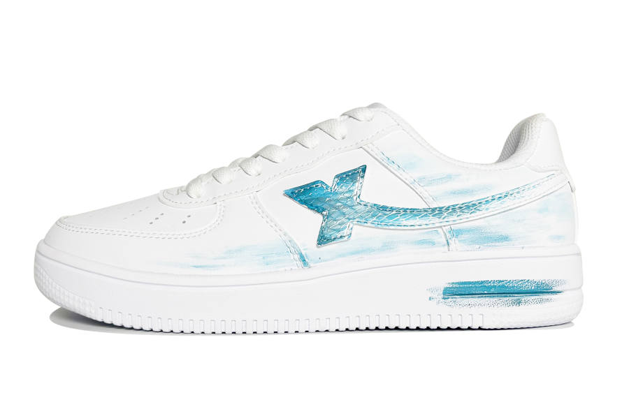 XTEP Air Force 1 Slip Resistant, Abrasion Resistant, Breathable Low top Skateboard Shoes Men's Blue White