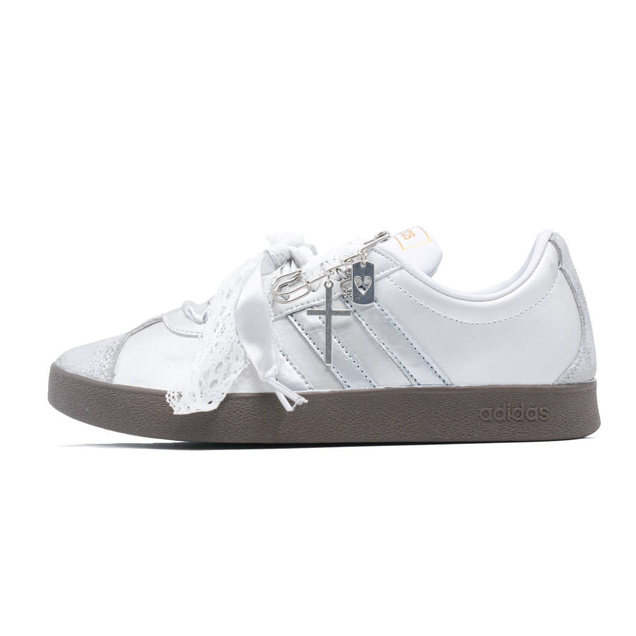 Adidas Adidas VL COURT 2.0 Bright Moon Dream Slip Resistant Slip Resistant Low top Skateboard Shoes Unisex Silver