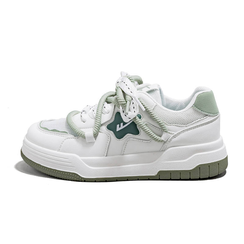 Warrior Slip Resistant Abrasion Resistant Low top Skateboard Shoes Women's White Green