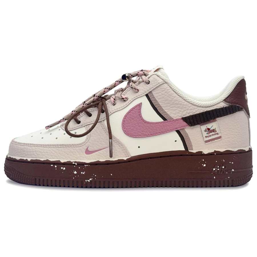 Nike Nike Air Force 1 Curlie Puppy Cushioning Low top Skateboard Shoes Women's Pink Brown