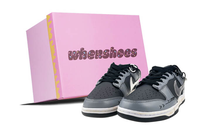 Nike Nike Dunk Low top Skateboard Shoes Women's Black Silver
