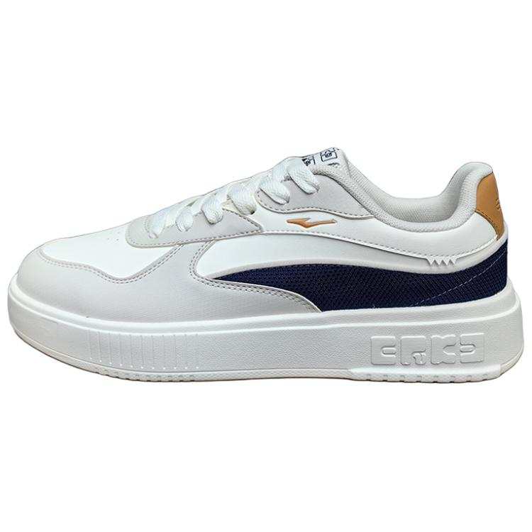 Erke Non slip Lightweight Low top Skateboard Shoes Men's White Gray Blue