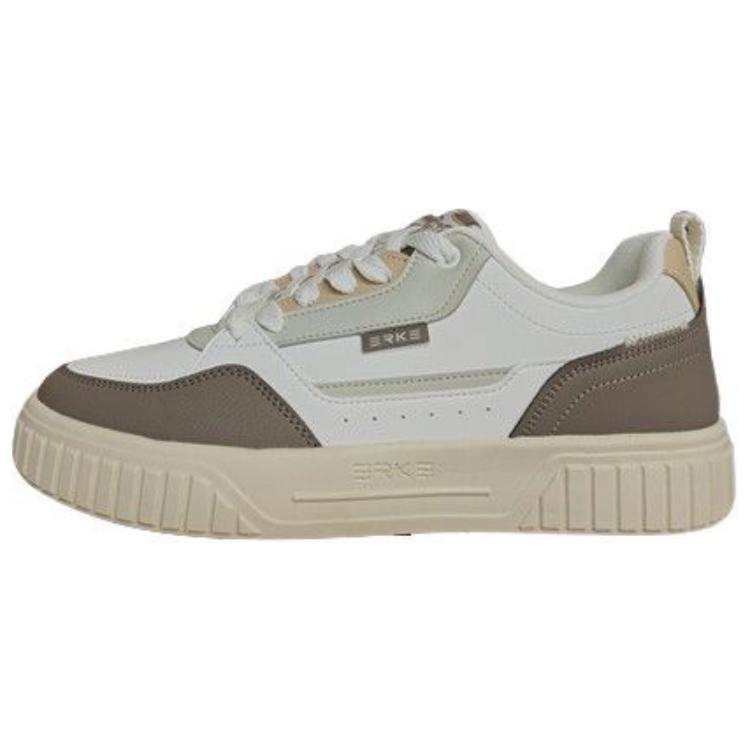 Erke Slip Resistant Lightweight Non slip Lightweight Low top Skateboard Shoes Men's White Gray Umber