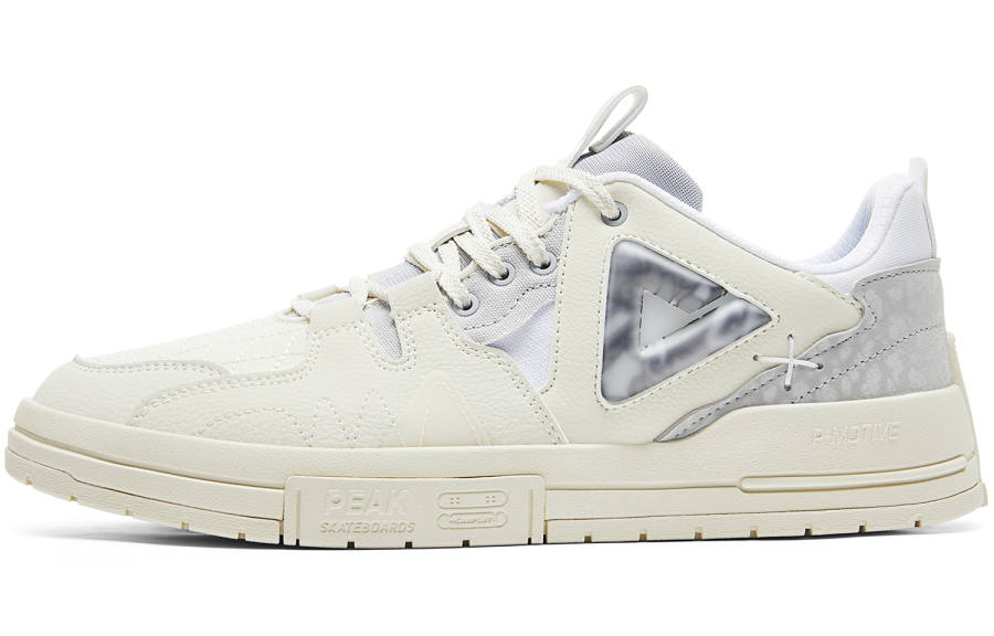 PEAK HEA x PEAK Low top Skateboard Shoes Men's Light Gray Ecru