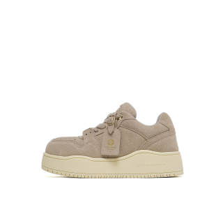 WANDER AROUND Slip Resistant, Abrasion Resistant, Breathable Low top Skateboard Shoes Unisex Butter Brown White