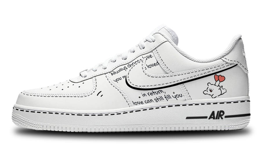 Nike Nike Air Force 1 Maltese, Believe In Love Coverage Slip Resistant Cushioning Abrasion Resistant Balance Lightweight