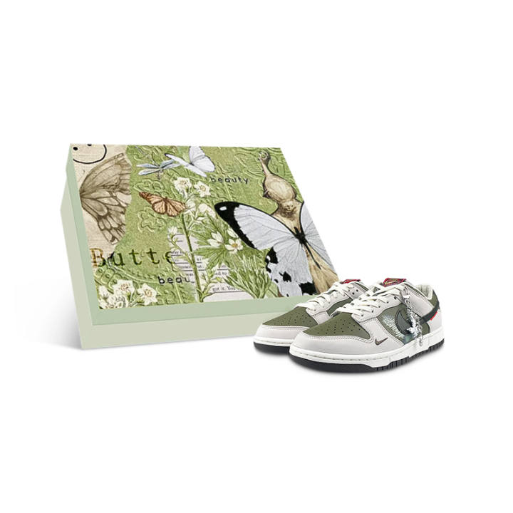 Nike Nike Dunk Abrasion Resistant Low top Skateboard Shoes Unisex White Green