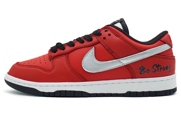 Nike Nike Dunk Low top Skateboard Shoes Men's Red Silver Black
