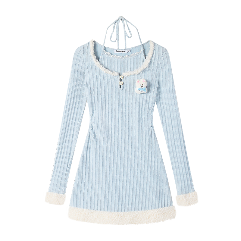 Fabric Pig Long Sleeved Dress Women's