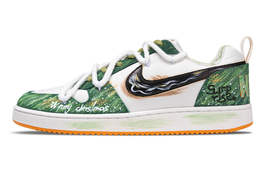 Nike Nike Court Borough Neon Wings Abrasion Resistant Low top Skateboard Shoes Men's White Green