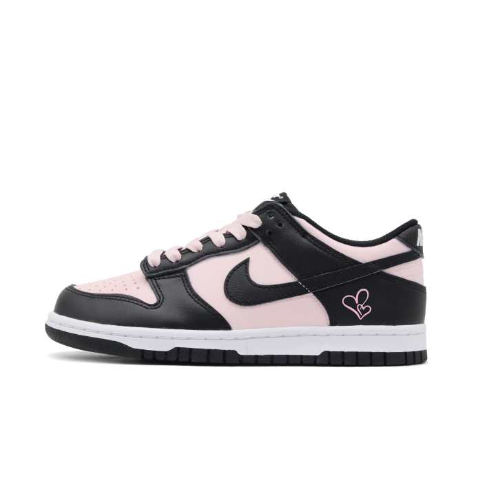 Nike Nike Dunk Sweetheart Leather Abrasion Resistant Low top Skateboard Shoes Unisex Black Pink