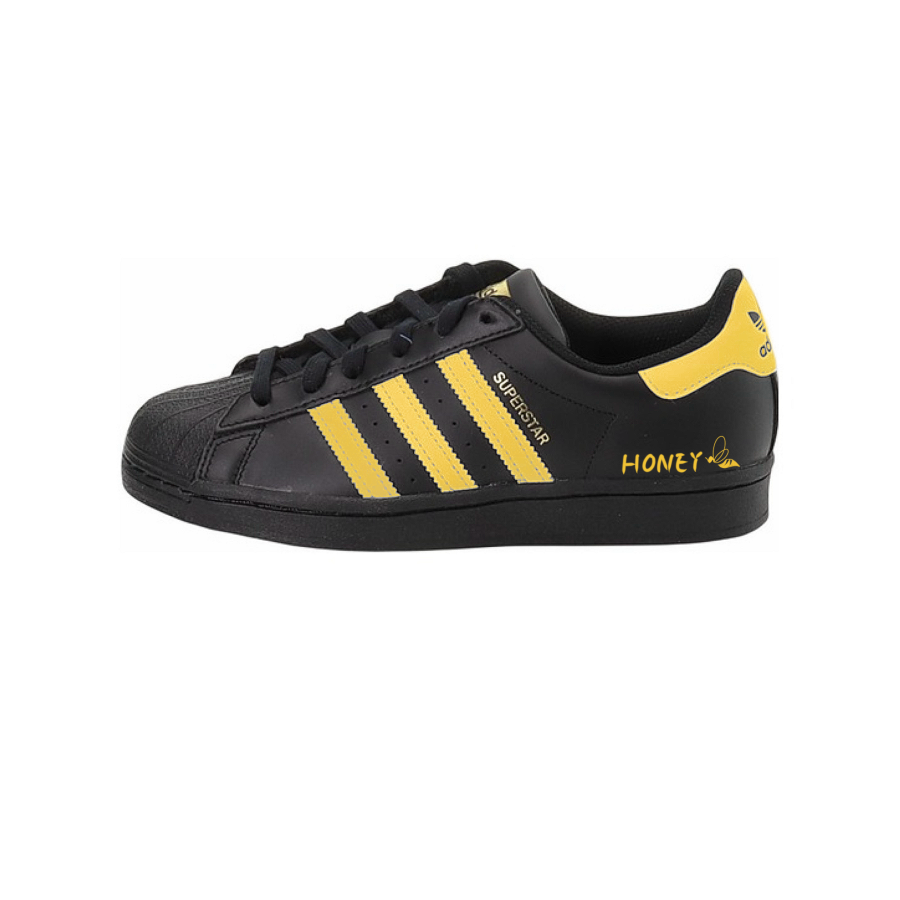 Adidas Originals SUPERSTAR Slip Resistant Low top Skateboard Shoes Unisex Black Yellow