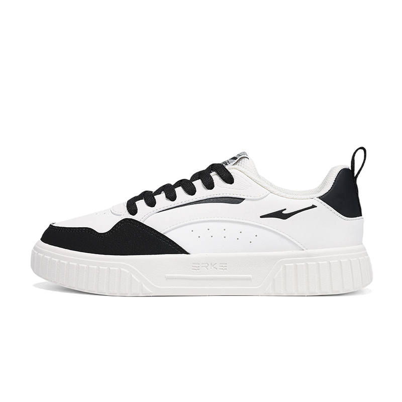 Erke Abrasion Resistant, Lightweight, And Breathable Low top Skateboard Shoes Women's Microcrystal White Jet Black