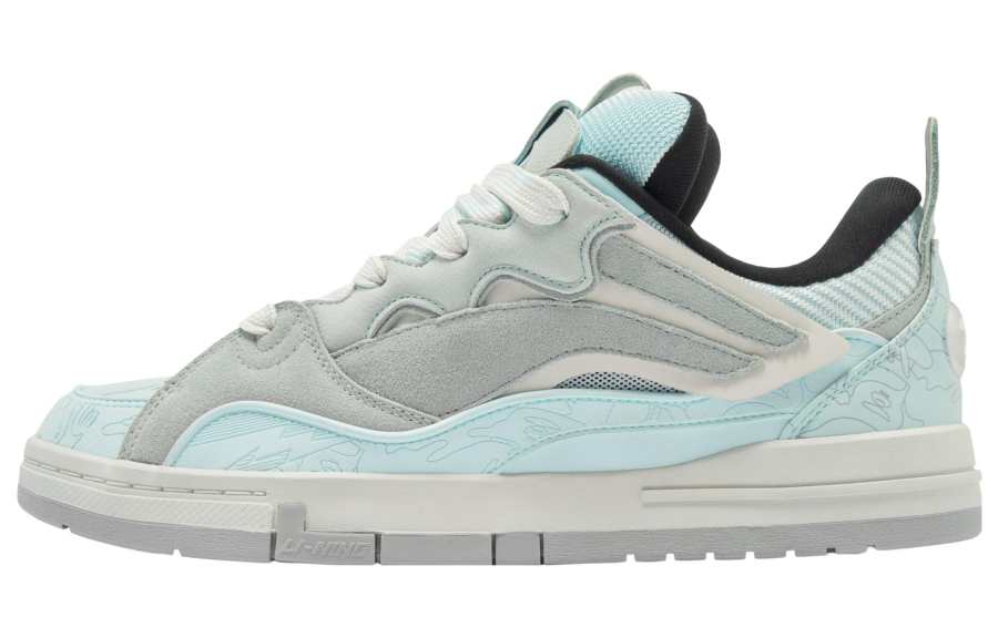 Li-Ning Aape x Li Ning Slip Resistant Abrasion Resistant Low top Skateboard Shoes Men's Gray Blue