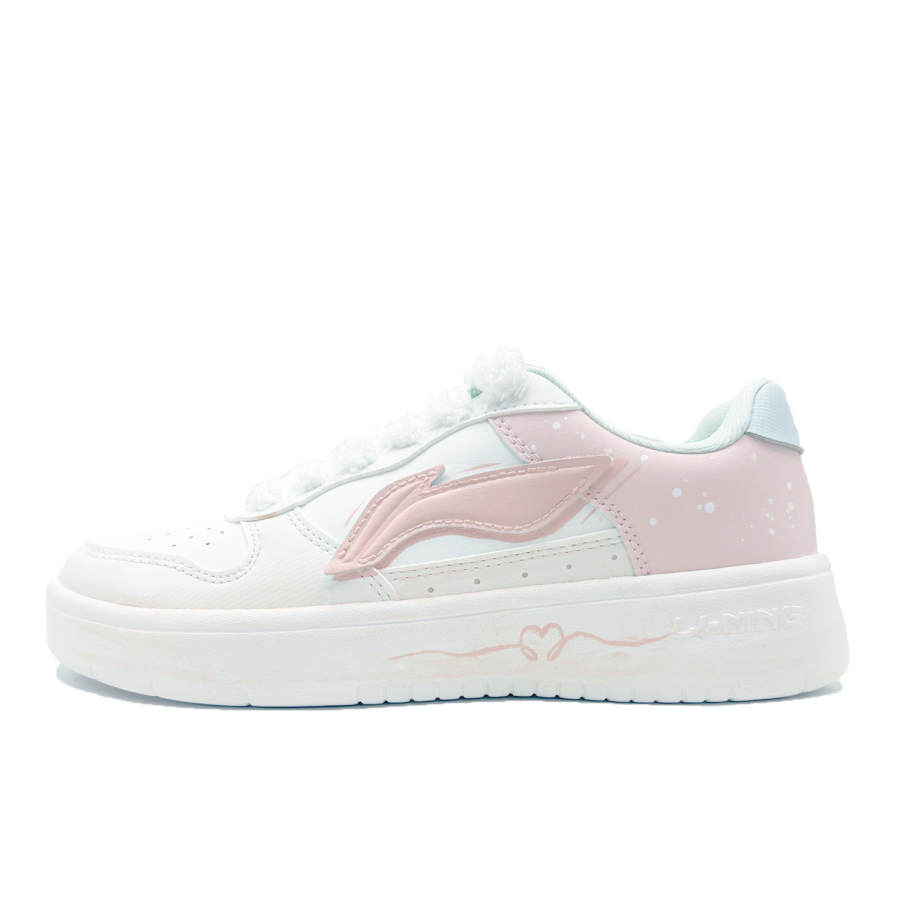 Li-Ning Li Ning Floating Boat White Moonlight Synthetic Leather Slip Resistant Cushioning Abrasion Resistant Low top