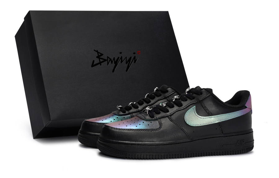 Nike Nike Air Force 1 Abrasion Resistant Low top Skateboard Shoes Unisex Black Blue Green Purple