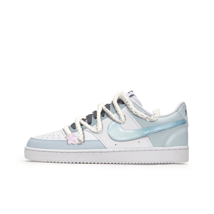 Nike Nike Court Vision 1 Slip Resistant Abrasion Resistant Low top Skateboard Shoes Men's Blue White