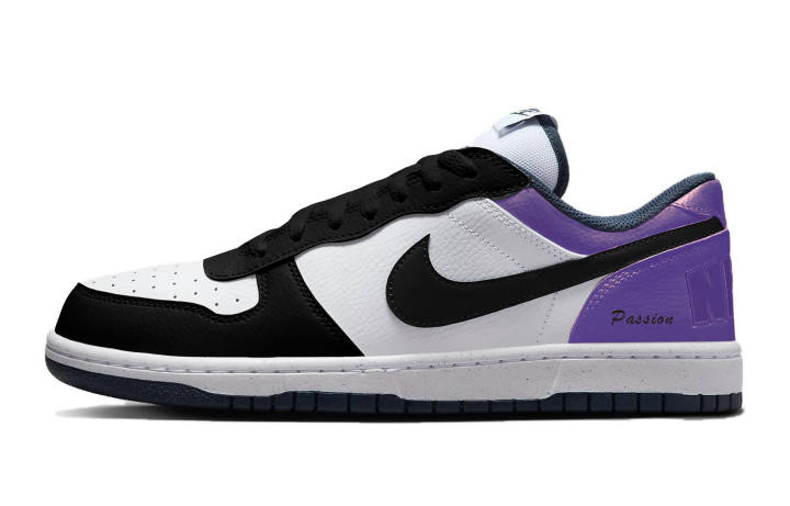 Nike Nike Big Black Purple Synthetic Leather, Leather Cushioning Abrasion Resistant Cushioning, Wear Resistant Low top