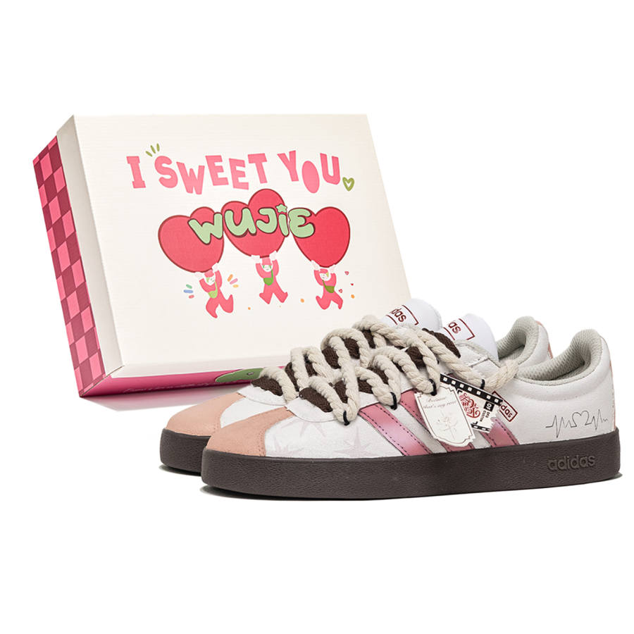 Adidas Adidas VL COURT 2.0 Low top Skateboard Shoes Unisex Pink White