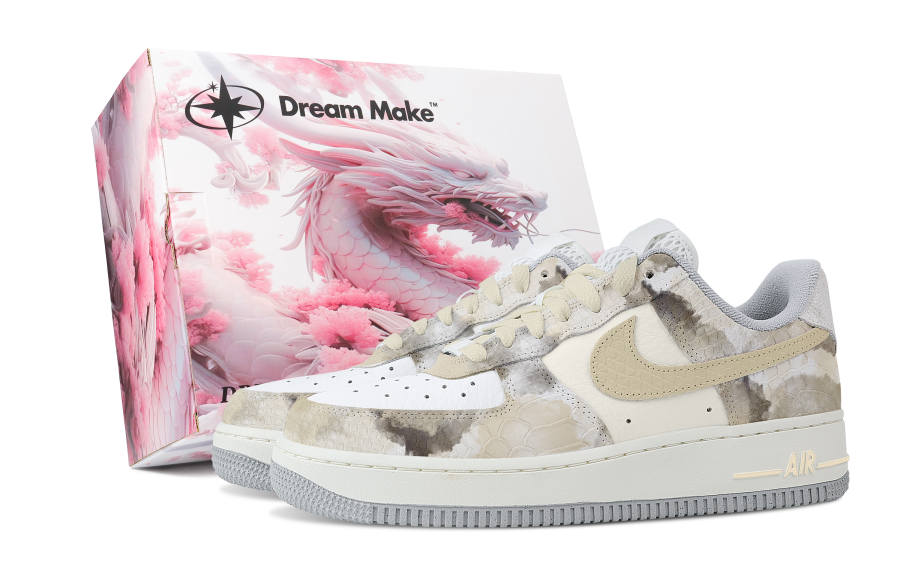 Nike Nike Air Force 1 Slip Resistant Cushioning Abrasion Resistant Low top Skateboard Shoes Women's Champagne