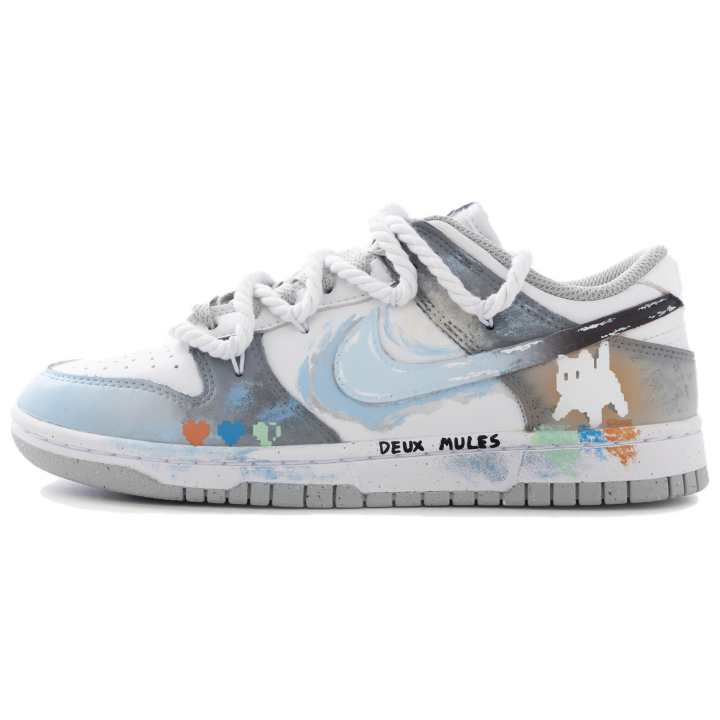 Nike Nike Dunk Low top Skateboard Shoes Unisex Gray White Blue