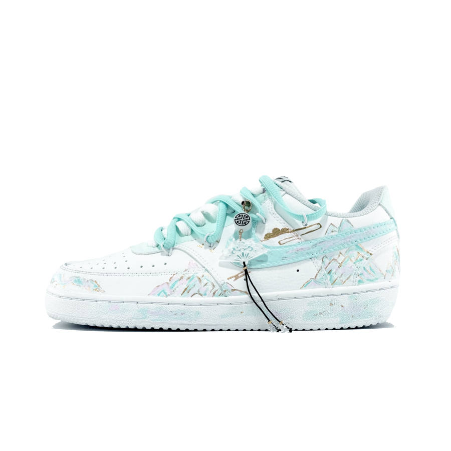 Nike Nike Court Vision 1 Slip Resistant Abrasion Resistant Low top Skateboard Shoes Unisex Cyan