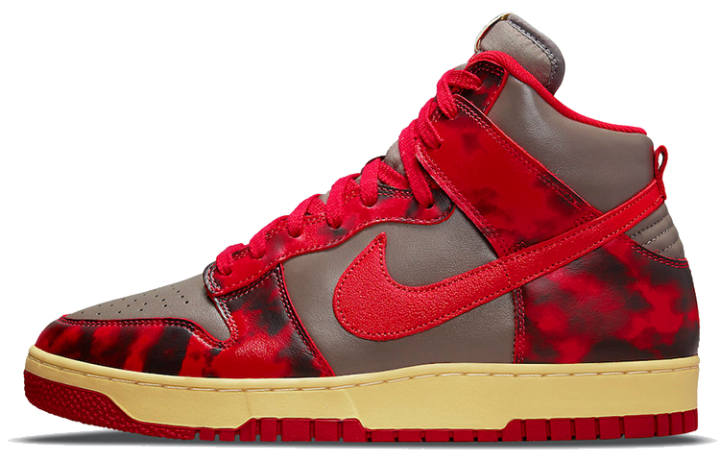 Nike Nike Dunk High top Skateboard Shoes Unisex Gray Red