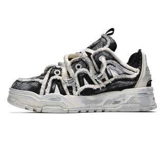 REPUSEN Distressed Puffy Shoes Slip Resistant, Abrasion Resistant, Height Increasing Low top Skateboard Shoes Unisex