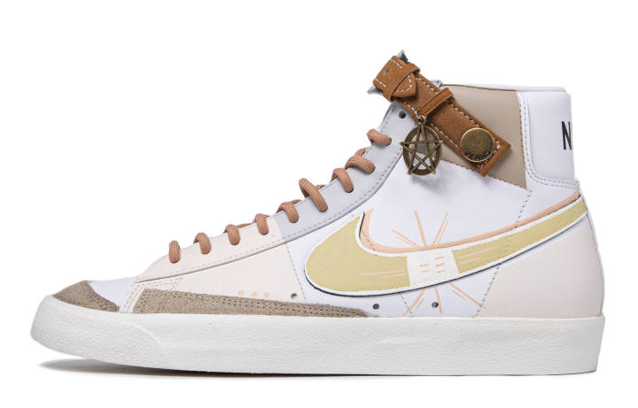 Nike Nike Blazer Leather Slip Resistant Abrasion Resistant Mid top Skateboard Shoes Women's Ecru