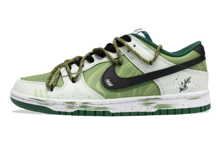 Nike Nike Dunk Green Tangerine Pu'er Slip Resistant, Abrasion Resistant, Lightweight Low top Skateboard Shoes Unisex