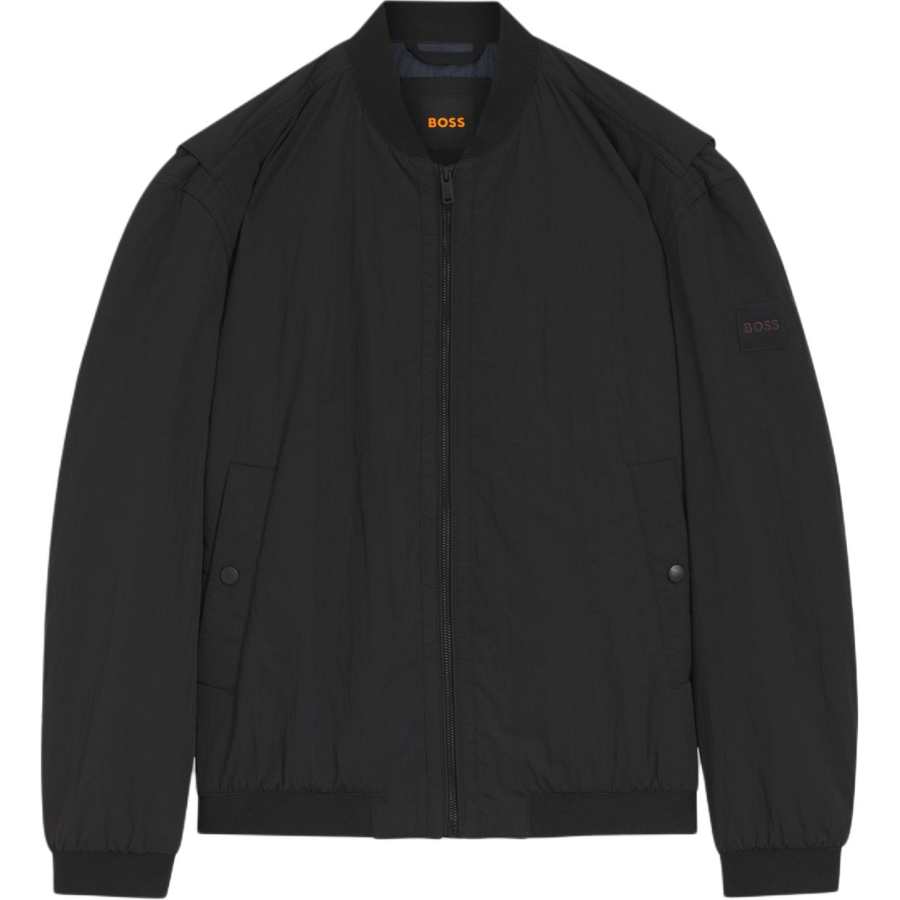 HUGO BOSS HUGO BOSS Puffer Jackets Men's Black Stand Collar Thin Pilot Puffer Jacket