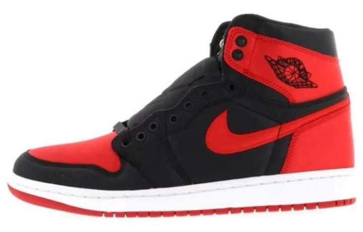 Jordan Jordan Air Jordan 1 Comfortable Slip Resistant Abrasion Resistant High top Skateboard Shoes Women's Red Black