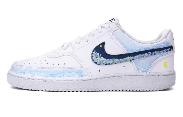 Nike Nike Court Vision 1 Low top Skateboard Shoes Men's White Blue