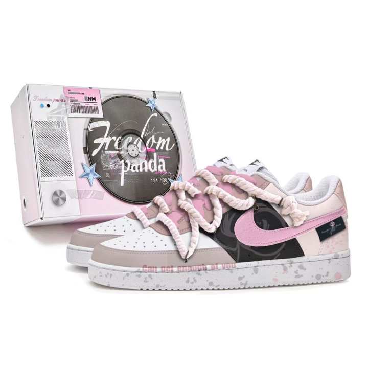 Nike Nike Court Vision 1 Slip Resistant Abrasion Resistant Low top Skateboard Shoes Men's Pink White