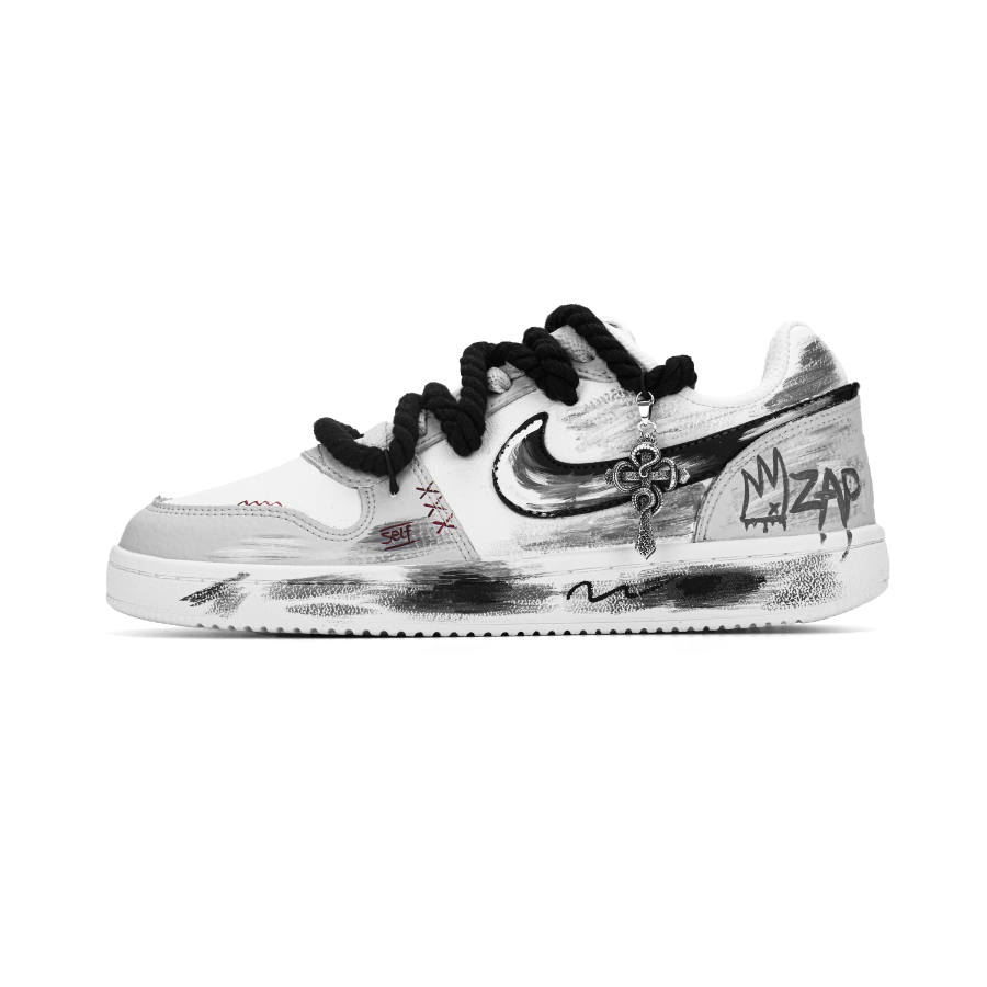 Nike Nike EBERNON Humorous Realm Abrasion Resistant Low top Skateboard Shoes Unisex Light Gray