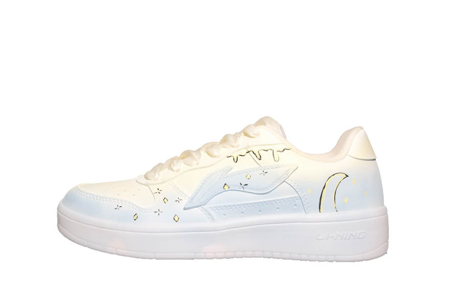 Li-Ning Li Ning Floating Boat Synthetic Leather Slip Resistant Abrasion Resistant Low top Skateboard Shoes Women's Blue