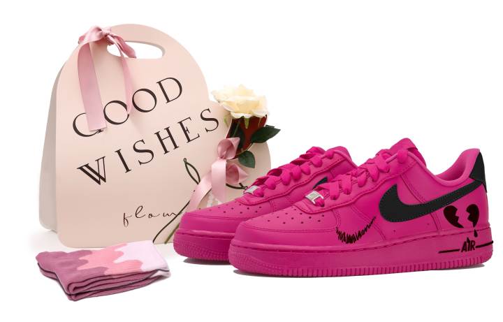 Nike Nike Air Force 1 Low top Skateboard Shoes Women's Black, Rose Pink