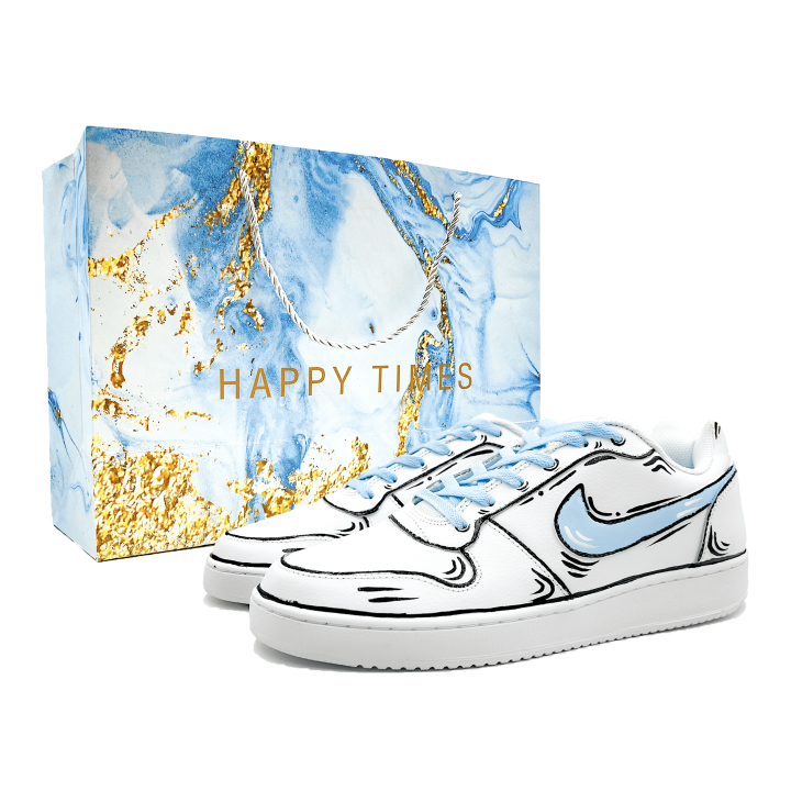 Nike Nike EBERNON Slip Resistant Low top Skateboard Shoes Men's Blue White