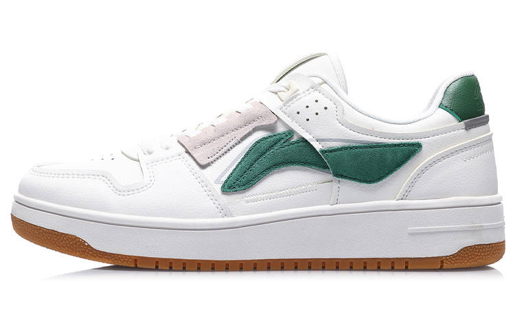 Li-Ning Li Ning Tianji Slip Resistant Cushioning Abrasion Resistant Breathable Low top Skateboard Shoes Men's White Green