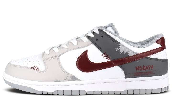 Nike Nike Dunk Abrasion Resistant Abrasion Resistant Low top Skateboard Shoes Unisex Gray Red