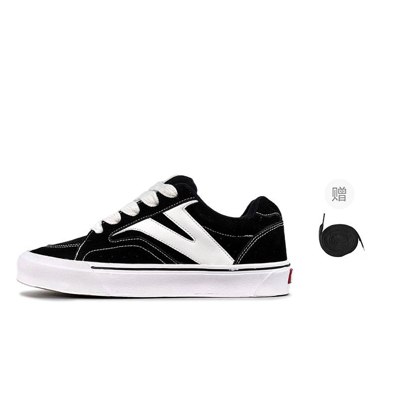 VFDF Puffy Shoes Low top Skateboard Shoes Unisex Black White