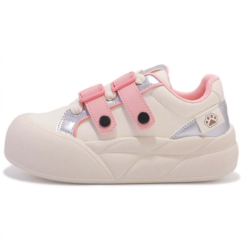JIONGSEN Slip Resistant Abrasion Resistant Low top Skateboard Shoes Women's Beige Pink