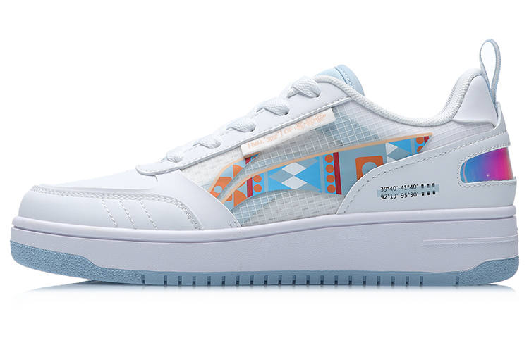 Li-Ning Li Ning NO.258 Mesh, Synthetic Leather Low top Waterproof And Wear resistant Skateboard Shoes Women's White Blue