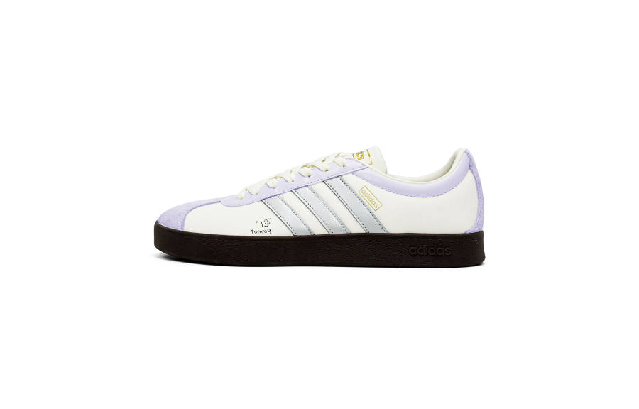 Adidas Adidas Vl Court Classic Abrasion Resistant Abrasion Resistant Low top Skateboard Shoes Unisex White Purple