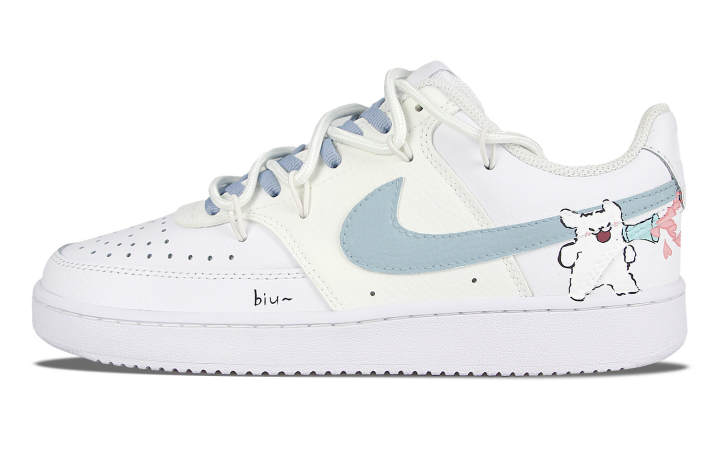 Nike Nike Court Vision 1 Biu Synthetic Leather, Leather Maltese Slip Resistant Lightweight Non slip Lightweight Low top