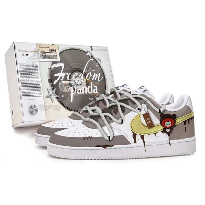 Nike Nike Court Vision Freedom Panda, Box, Mel Bear Slip Resistant Abrasion Resistant Low top Skateboard Shoes Men's