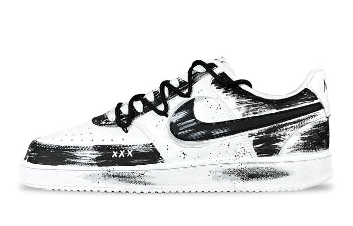 Nike Nike Court Vision 1 Slip Resistant Low top Skateboard Shoes Men's Black White